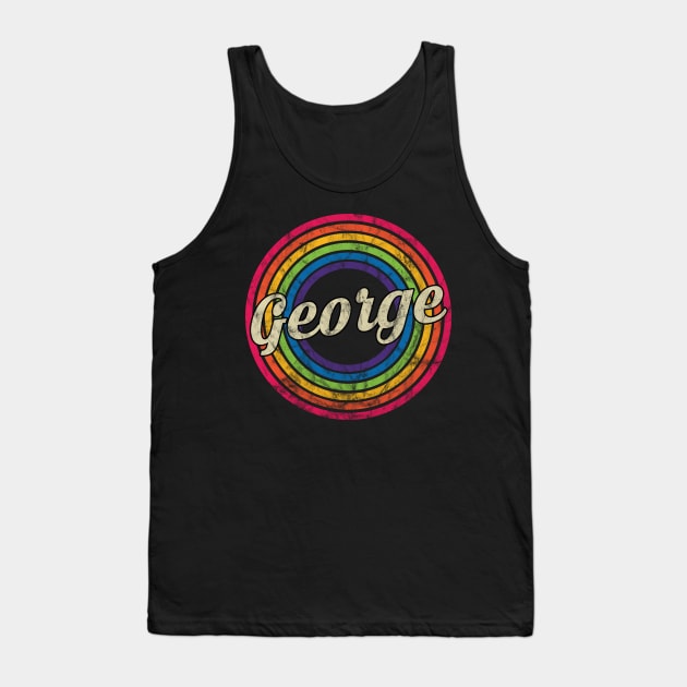 George - Retro Rainbow Faded-Style Tank Top by MaydenArt